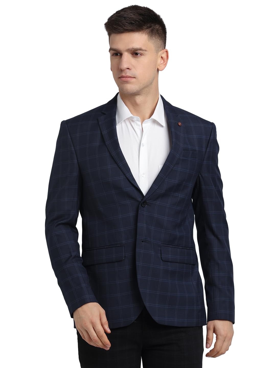 turtle Men Cotton Stretch Dobby Print Blue Blazer-picture-48