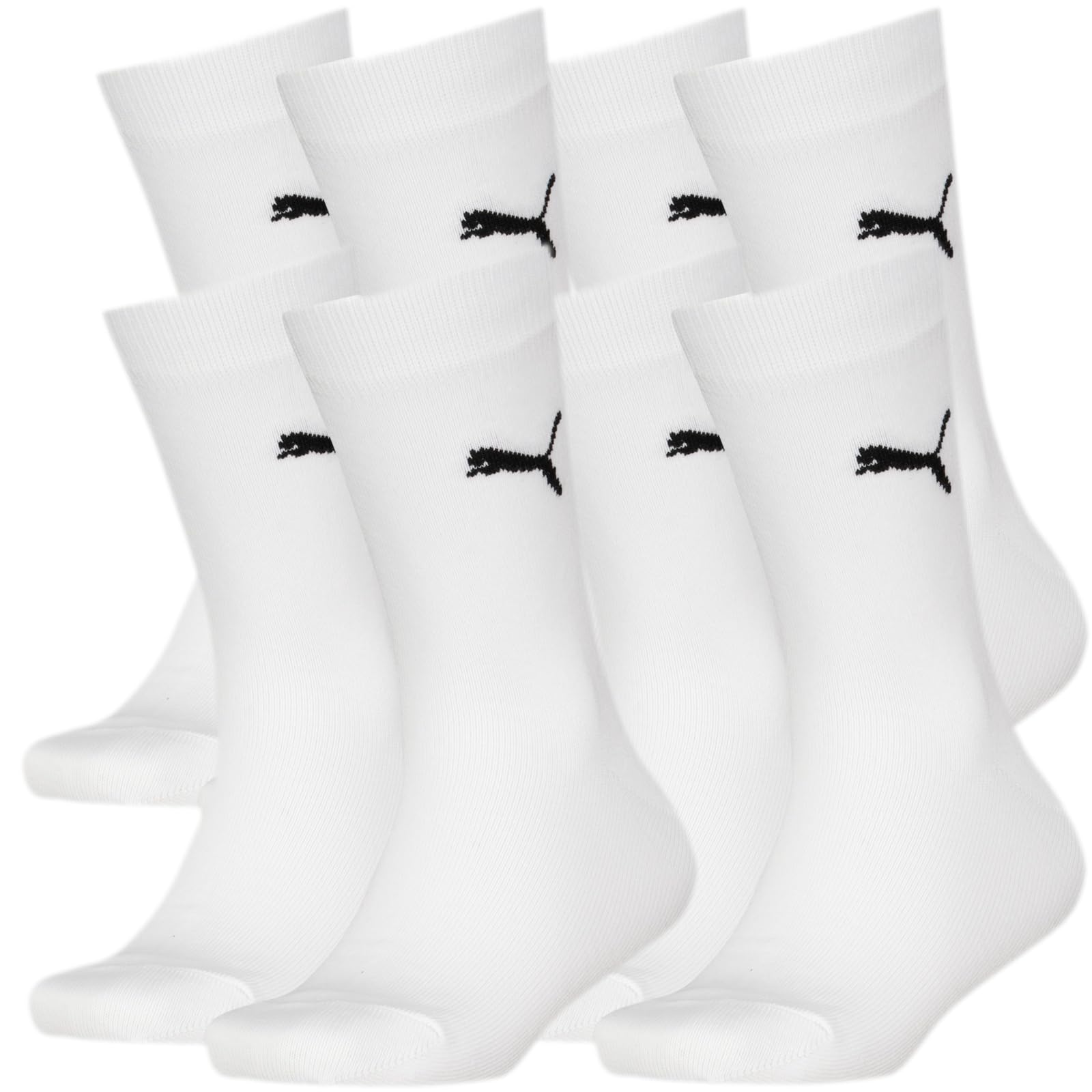 Puma Unisex Kids White Crew Sports Socks (4 Pairs) Easy Rider Classic, 31/34