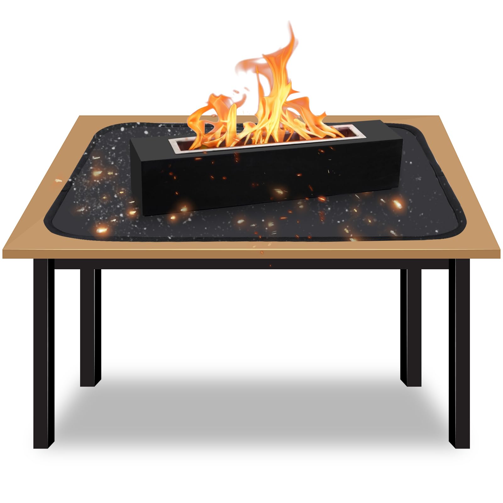 Fireproof Tabletop Fire Pit Mat, 3-Layer Easy to Clean Small Grill Mats for Outdoor Grill to Protect The Grill Table (20'')