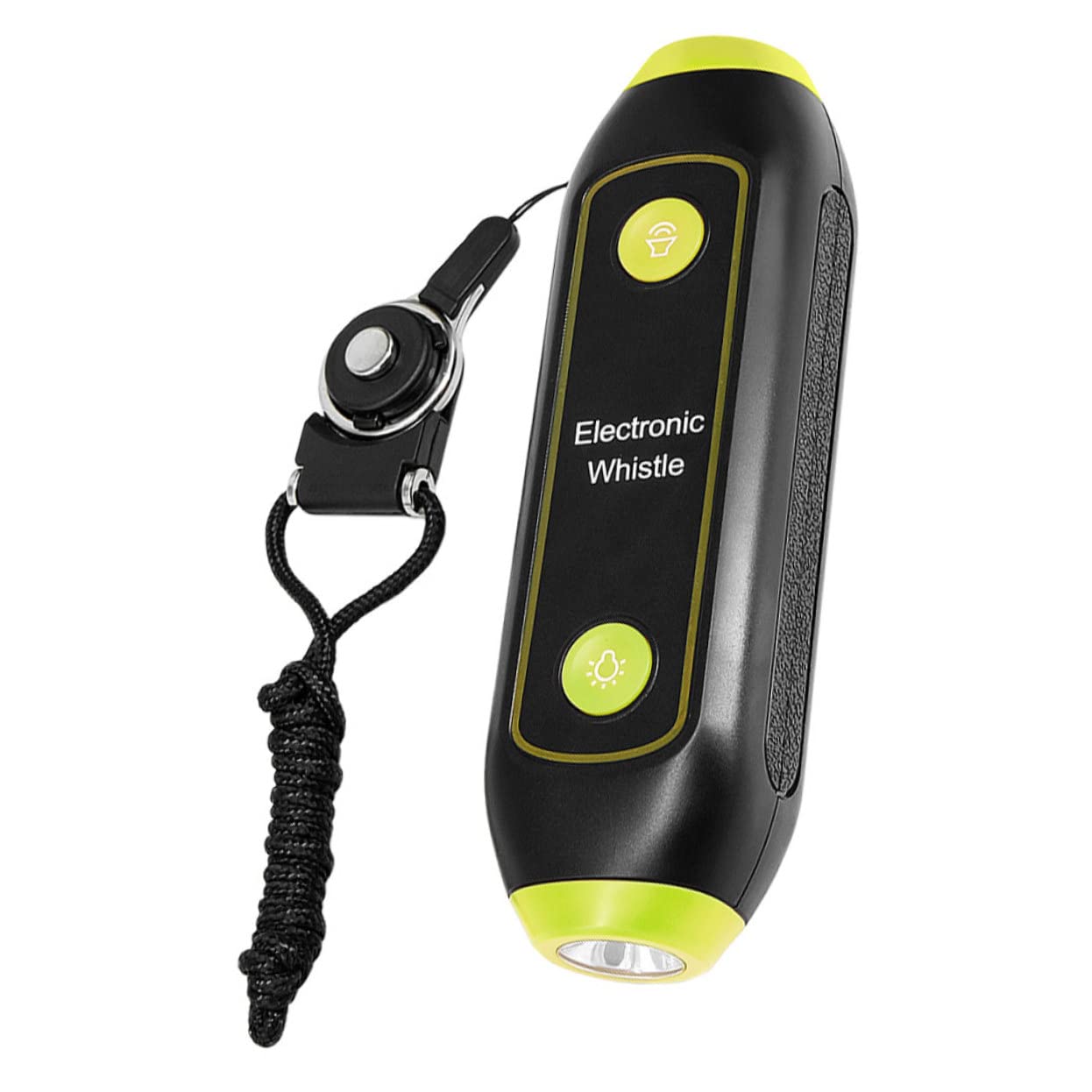Fischietto Elettronico Verde con Torcia LED e Laccetto | Abs con Componenti Elettronici e Magnete, per Guide Traffico ed Emergenze, Accessorio Incluso