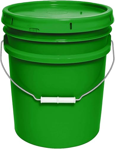 Vista 10 de Balde de 5 galones y tapa - Cubo resistente de 90 mil para todo uso - Fabricado en los Estados Unidos - Grado alimenticio - Plástico sin BPA - Rojo