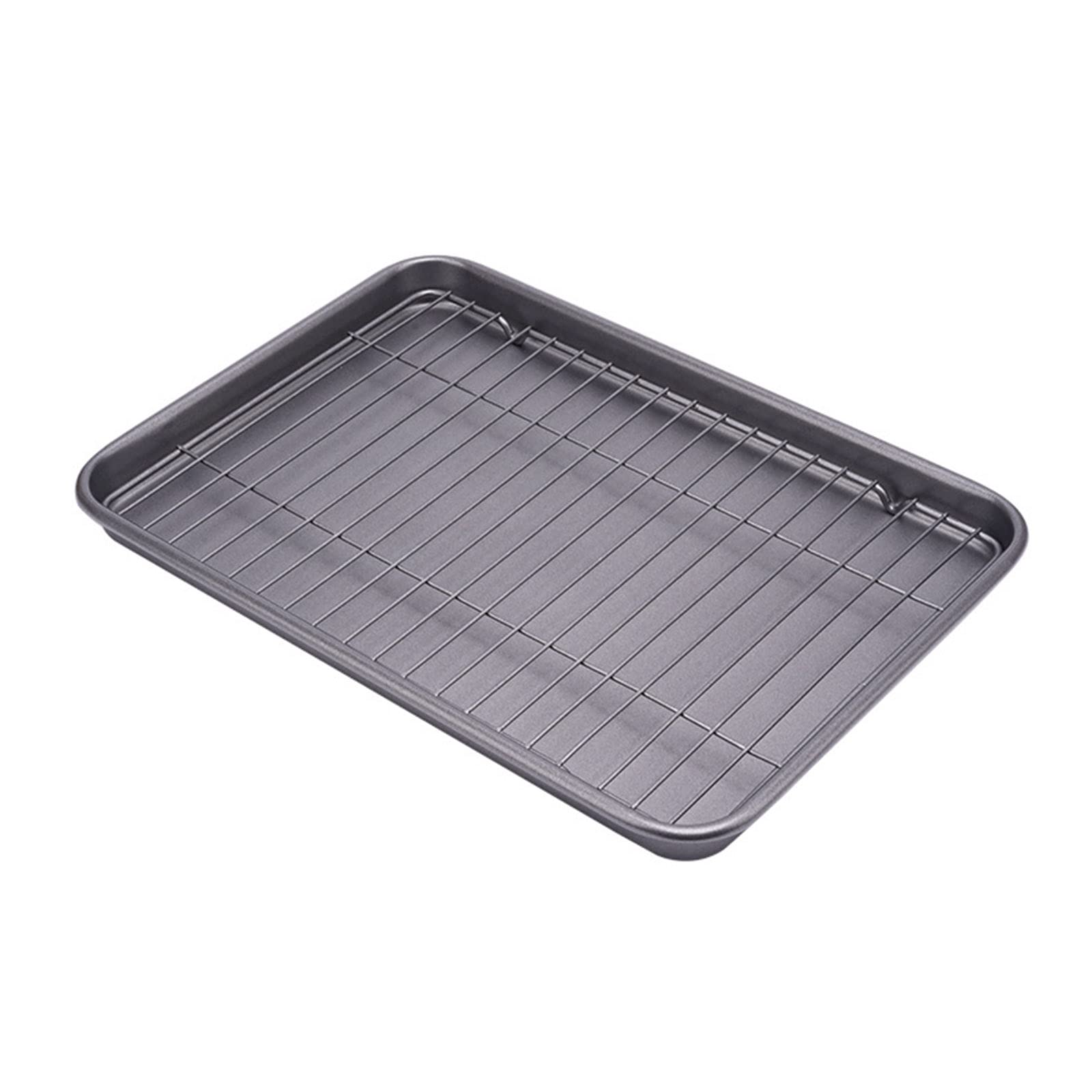 carotoe Baking Pans with Cooling Rack Baking & Cookie Sheets Carbon Steel 4 Colors Choose for Lover Cookie Pan Set Nonstick