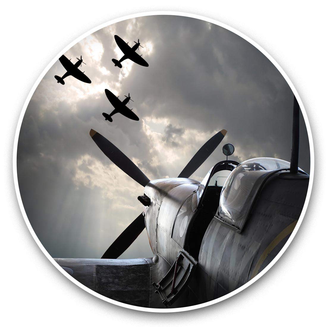 Awesome Vinyl Stickers (Set of 2) 15cm - Supermarine Spitfire mk XVI Fun Decals for Laptops,Tablets,Luggage,Scrap Booking,Fridges #46342
