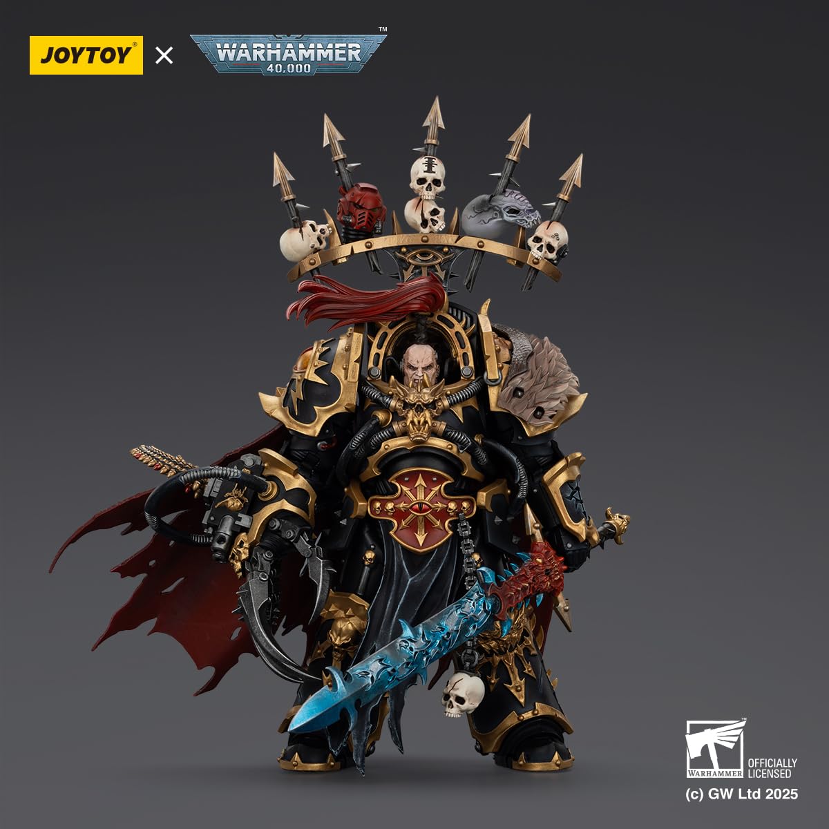 TOYVERSE JOYTOY 1/18 Figura de acción Warhammer 40,000, Black Legion Abaddon the Despoiler with Drach'nyen and the Talon of Horus, modelo de personaje articulado móvil, 16,2 cm, 15 años y mayores
