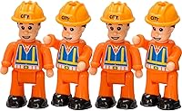 Vista 9 de FUNERICA Figuras de juguete y juegos – Bombero, policía, saneamiento, trabajador de la construcción, figuras de juego para niños pequeños y niños