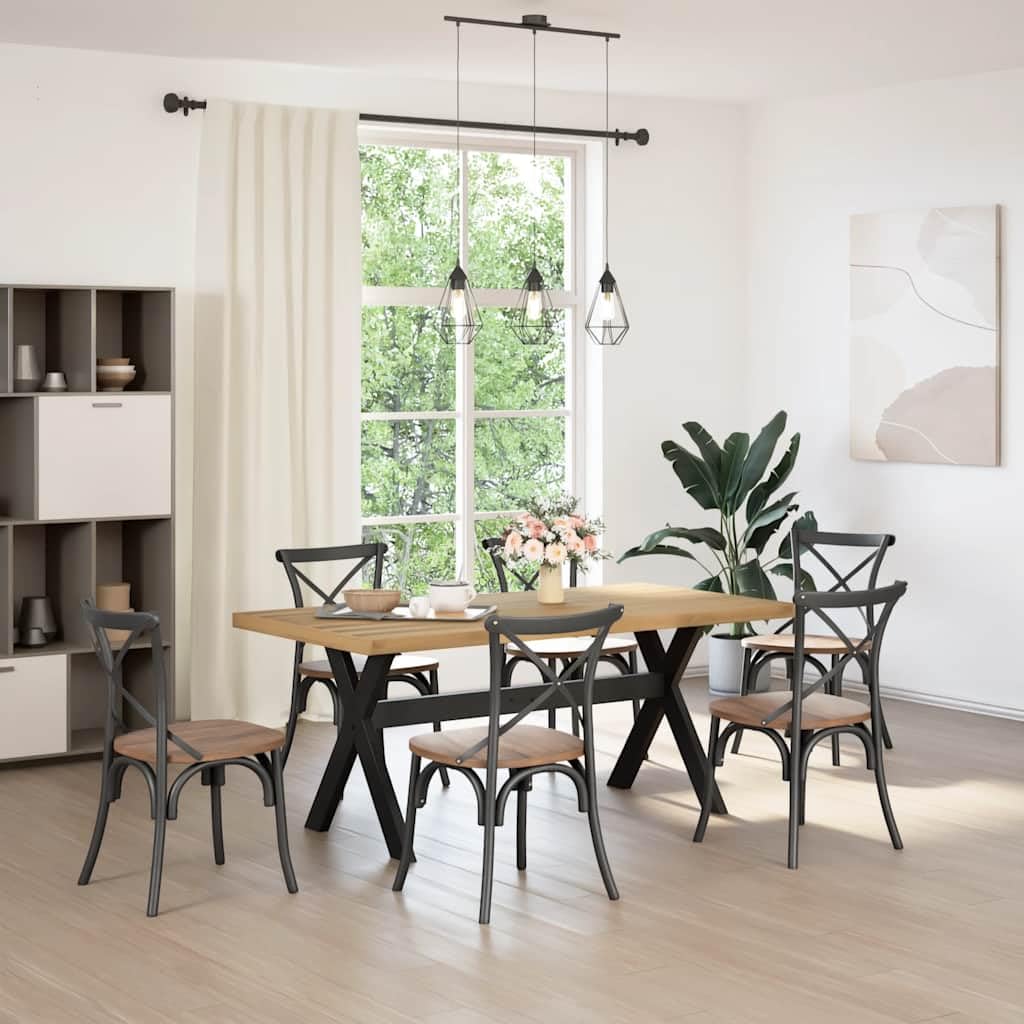 Table à manger en pin massif NOAIN 180 cm facile à nettoyer pour éviter les taches