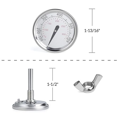 Miniatura 8 de X Home 67088 67731 - Termómetro de parrilla de repuesto para Weber Genesis I y II 300 Series, Summit Grills, Genesis ES-310 330, 2-38 pulgadas de