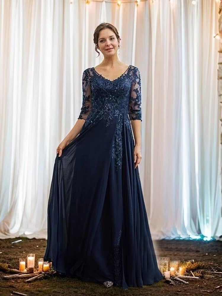 Sparkly Sequin Lace Mother of The Bride Dresses for Wedding 3/4