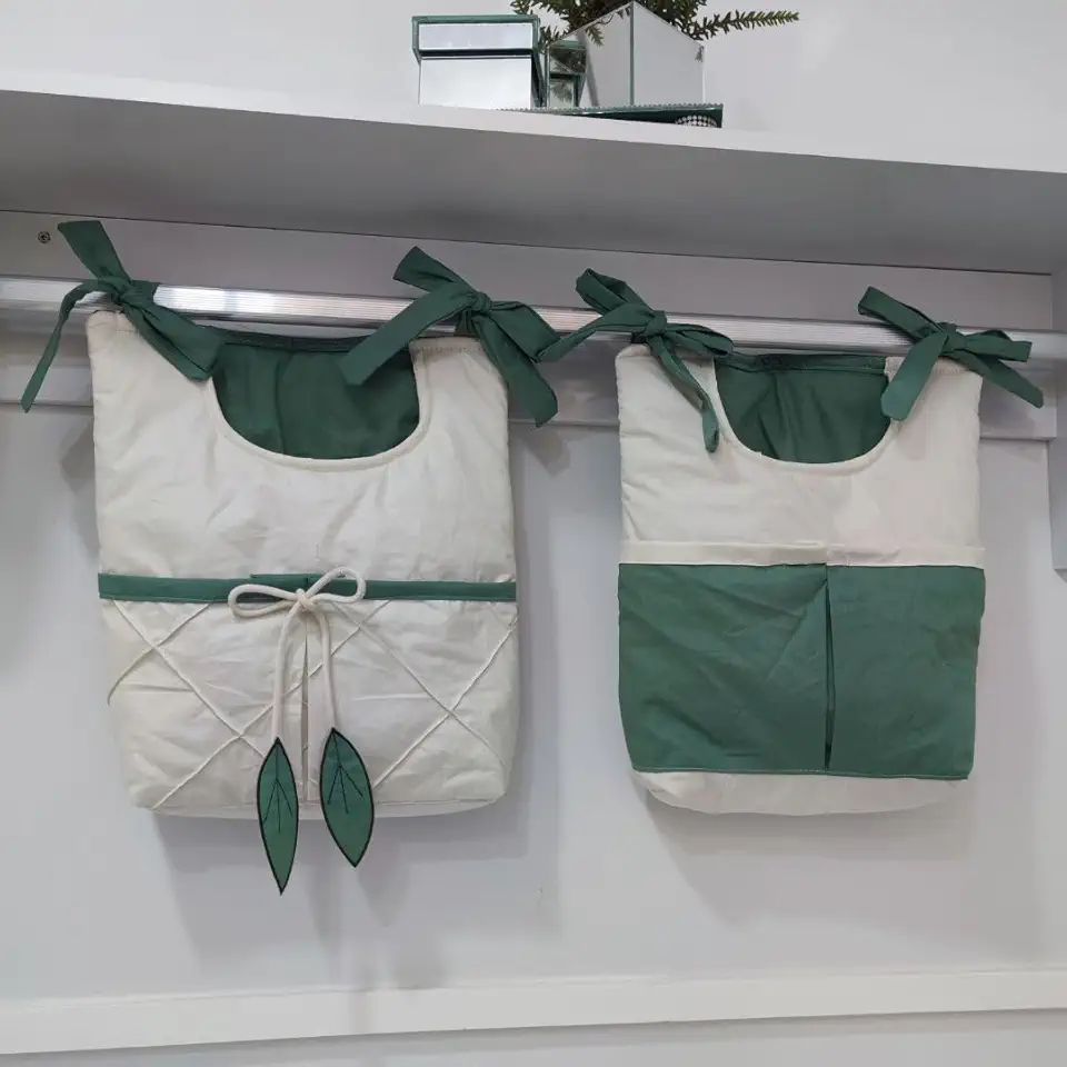 Kit Saquinho Porta Fraldas para Meninos Verde 2 Peças Porta Treco e Objetos Safari Selva Bichinhos Bebê Enxovais Original