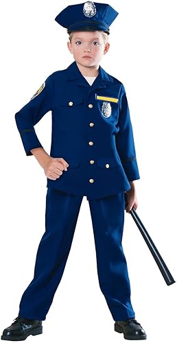 Miniatura 2 de Disfraz de agente de policía para niños y jóvenes héroes, M, Marino