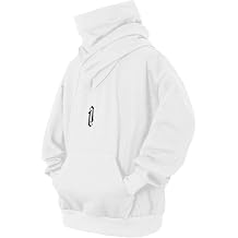 Mens Fleece Hoodie Sweatshirts with Built in Gaiter Warm Pullover
