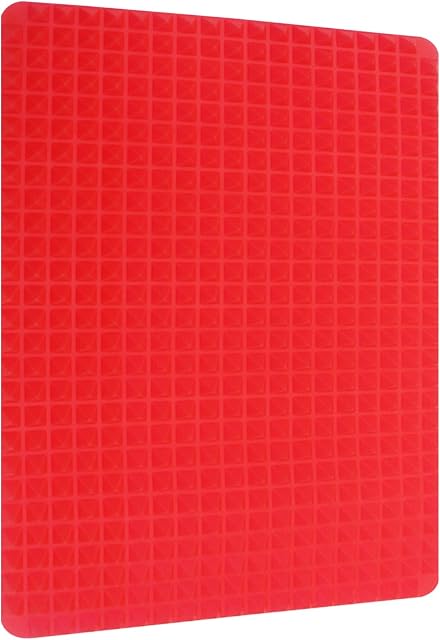 Diamond Chef Silicone Mat Baking Cooking Mats Pan Value Pack Red, Large Non-Stick Healthy Mats Food Fat Reducing Sheet for Oven Grilling BBQ for Women Indoor Home Kitchen Red (1 Pack Red All Large)