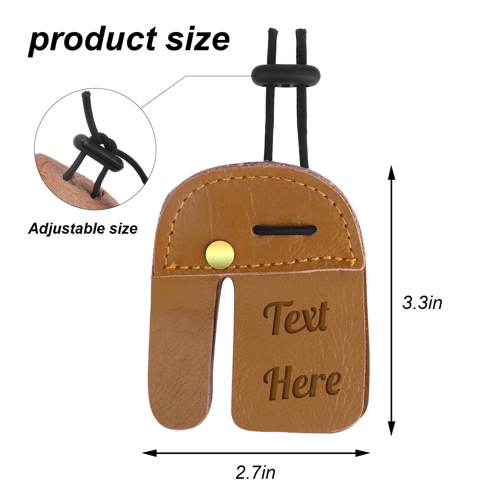 Dinikally Personalized Custom Engraved Archery Finger Tab for Fingers Protector (sty1)