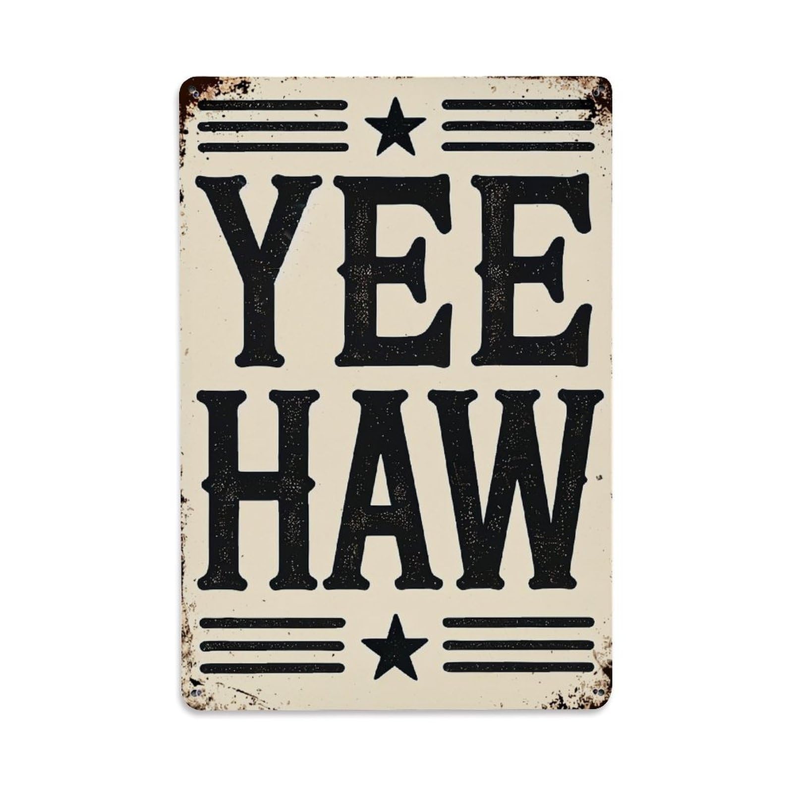 Nestemfo Vintage Yee Haw Western Style Print Tin Sign Metal Sign, Living Room,Bar, Home, Bedroom Wall Decor,Retro Metal Poster 8X12 Inches
