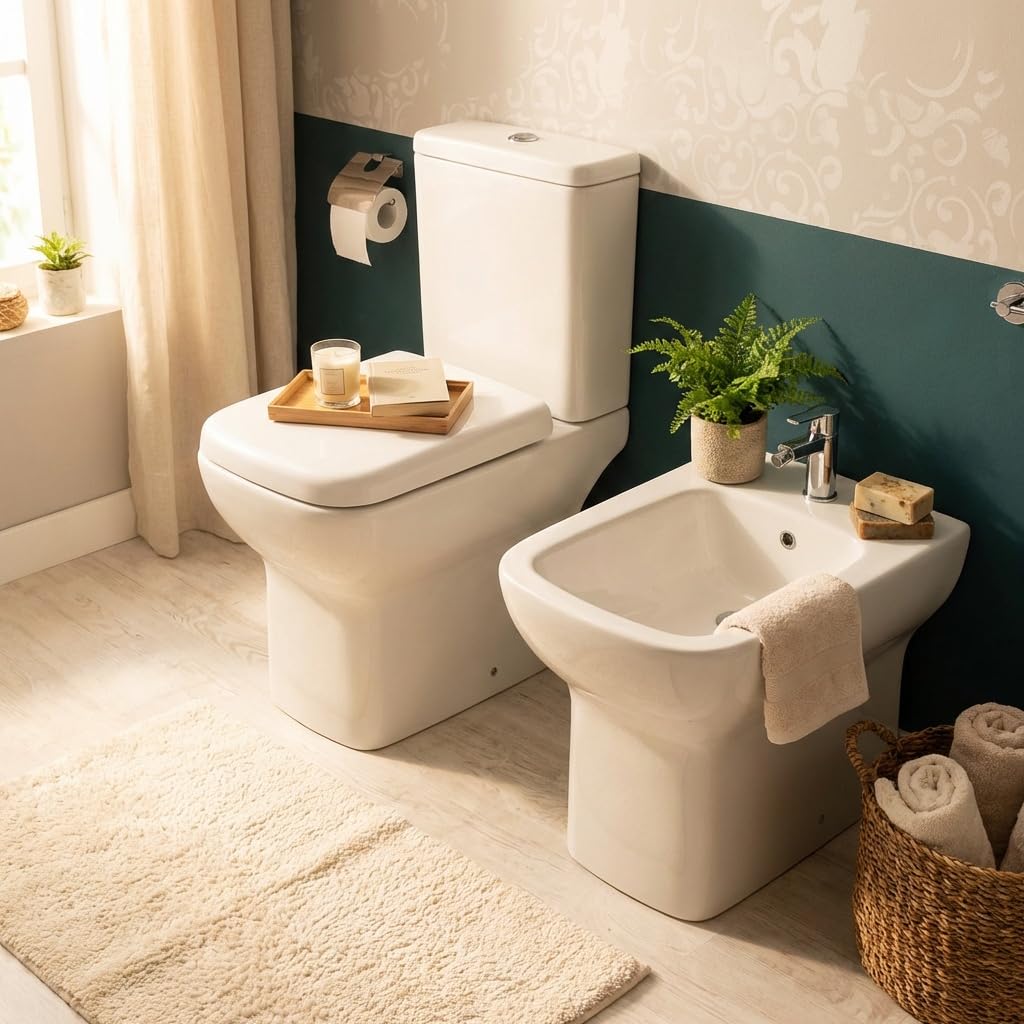 Gravena Coppia sanitari filomuro in ceramica bianco Piccolo