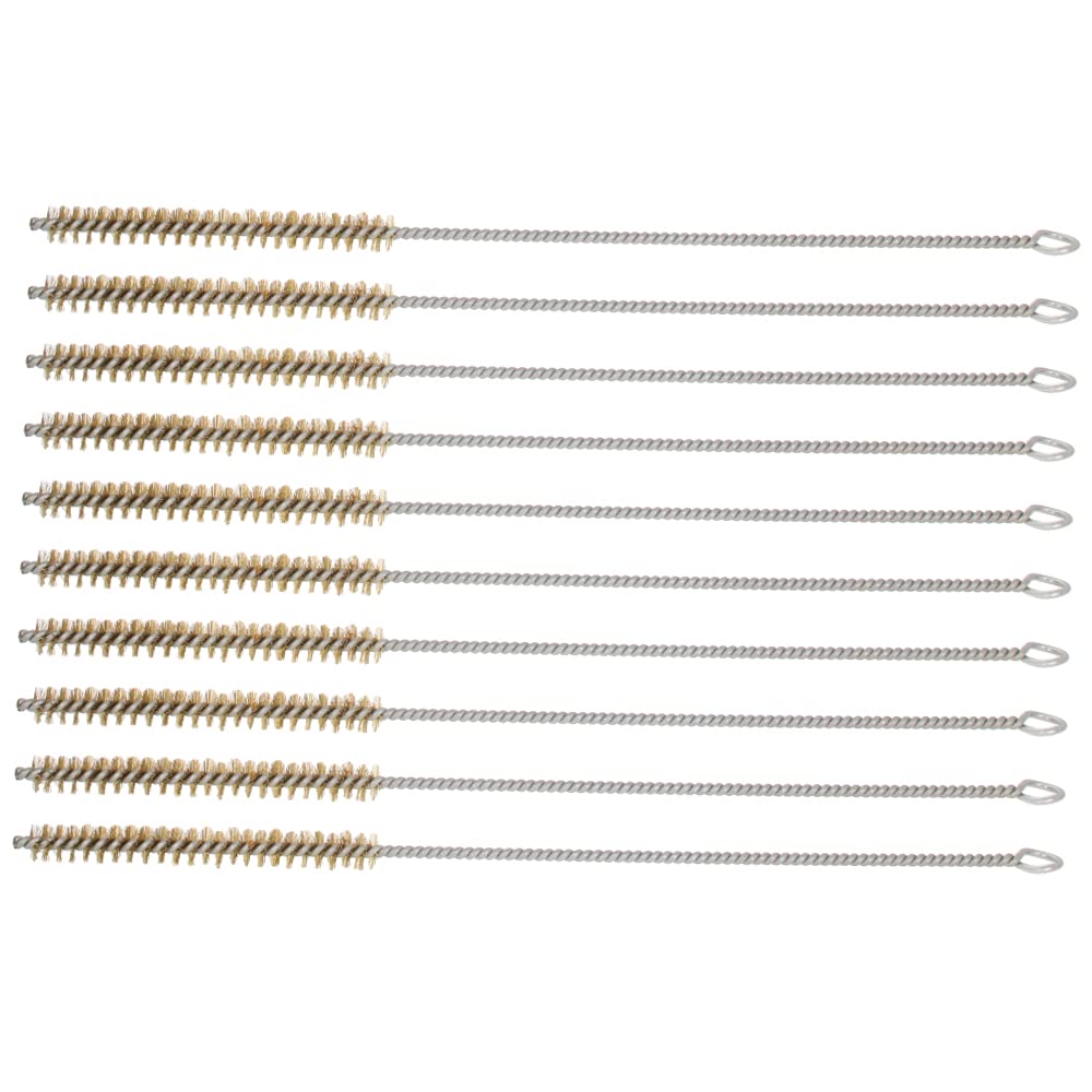 Copper Wire Tube Brush 12 Inch Spiral Power Cleaning Brush 2/5 Inch Tube Bottle Brush for Tube Bottle Pipe Welding Slag Rust Remove Cleaning Tool 10 Pcs