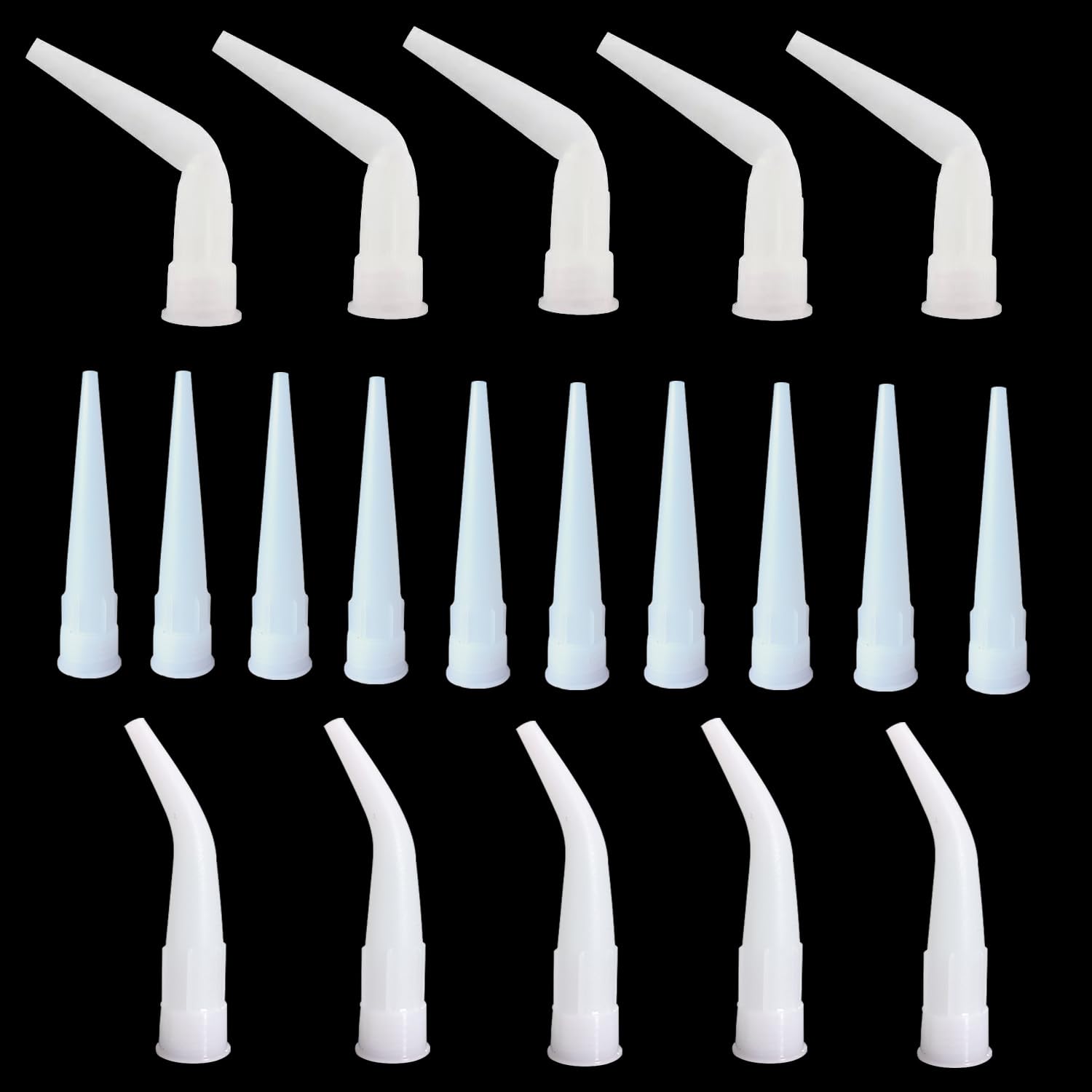 FINGERINSPIRE 12 Pcs Silicone Caulking Nozzles - 3mm Hole, Reusable Caulk Gun Nozzle Cones For Sealant & Glass Cement (White)
