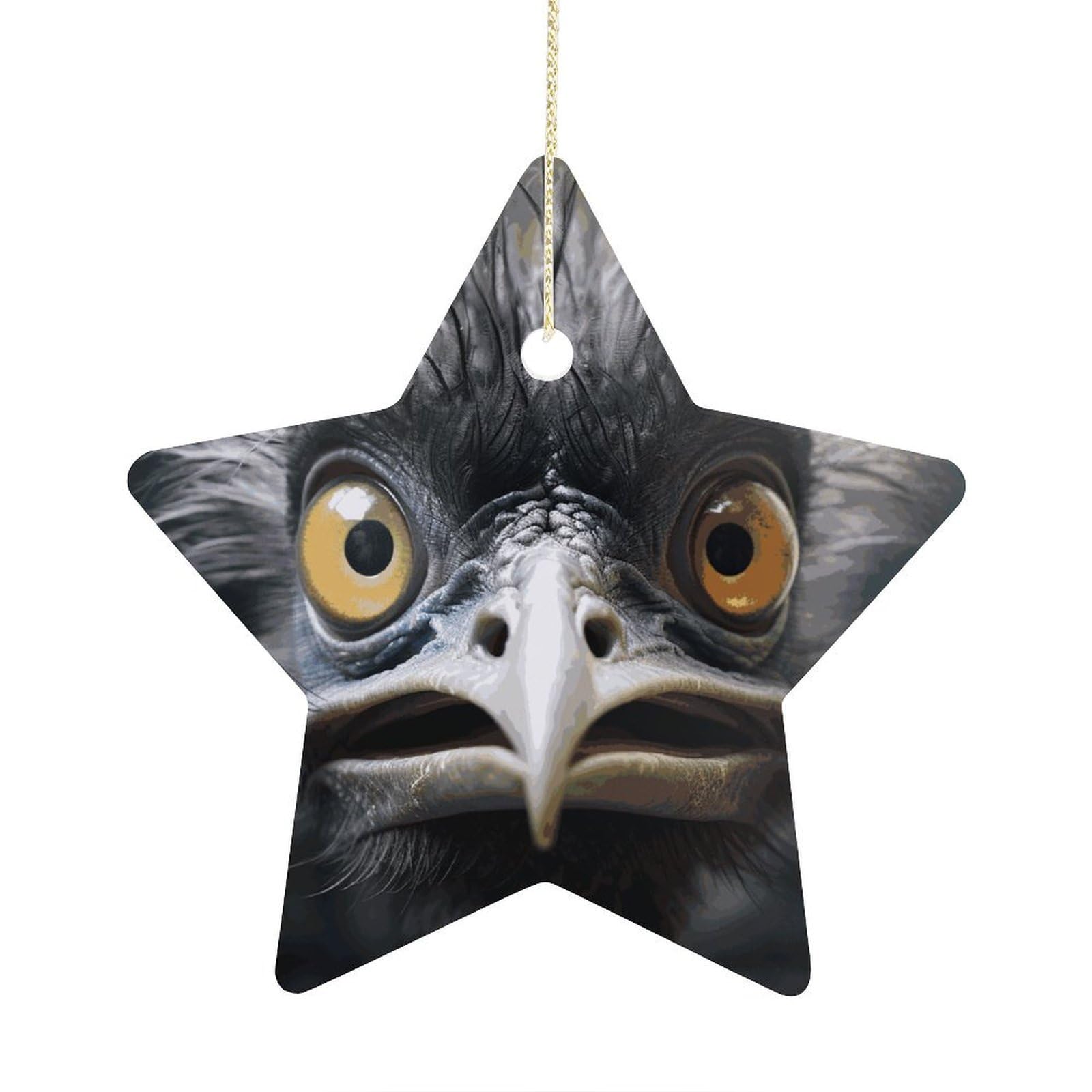 Fodpand Women's Style Emu Ornament With String, Keepsake Hanging Decorations,Ceramic Ornaments For Men Indoor Home Holiday Party Gifts