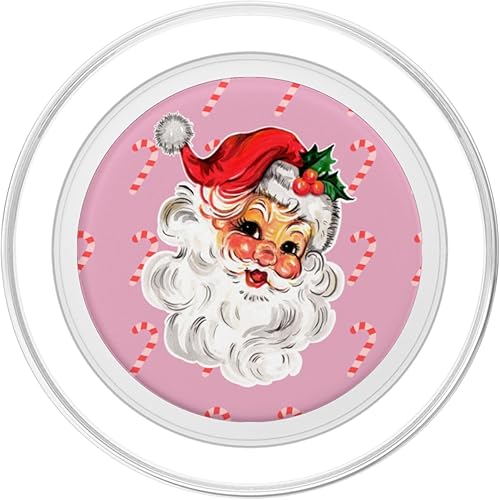 Miniatura 8 de PopSockets PopGrip estándar de bastón de caramelo de Navidad rosa de Papá Noel