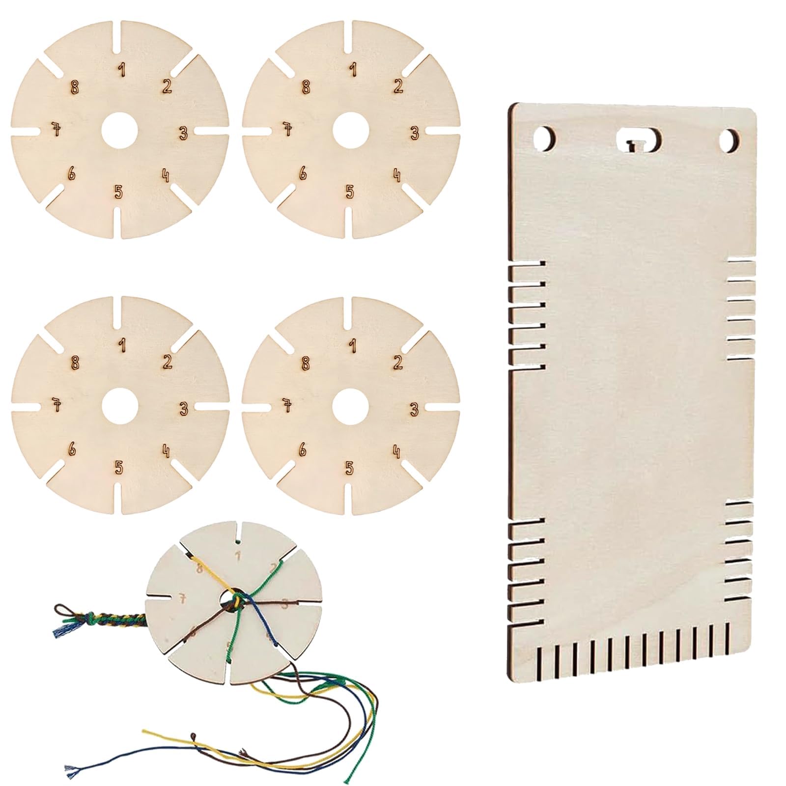 JSHDUSA Kumihimo Marudai Disk | Houten Kumihimo Vlechtschijf | Kumihimo Schijf Breien Gebruiksvoorwerp voor Kralen en Armband Breien, Desktop Kumihimo Armband Breischijf voor Hand Touw Vlechten Schijf