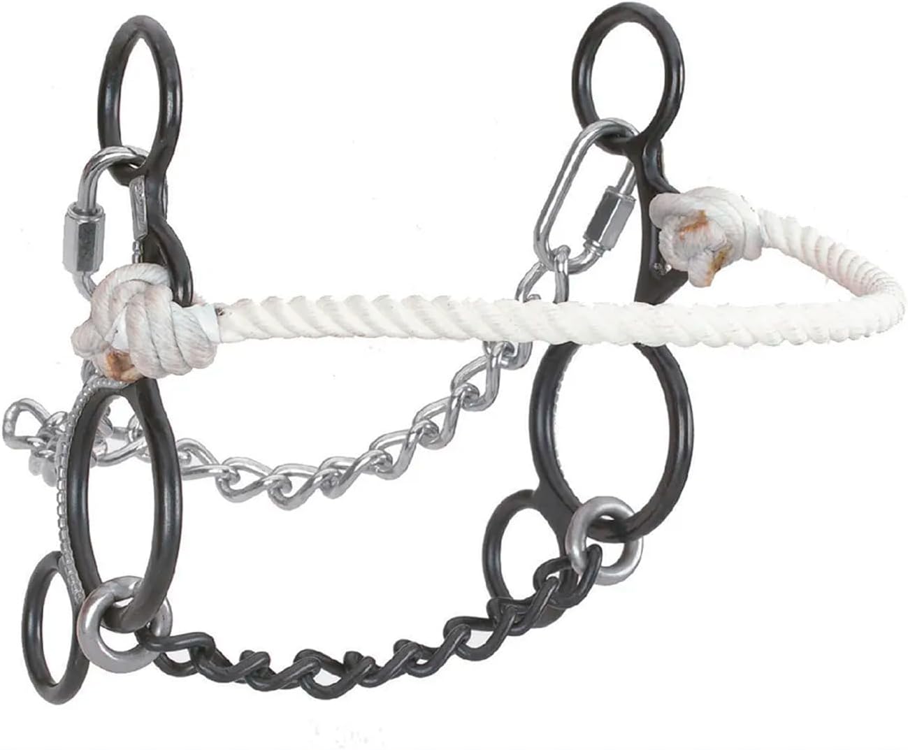 Circle Y Martha Josey Start-to-Finish 5" Horse Bit - Durable Stage B Transitional Combination Bit with 5" Chain Mouthpiece, Rope Nose, 6 1/4" Steel Cheeks