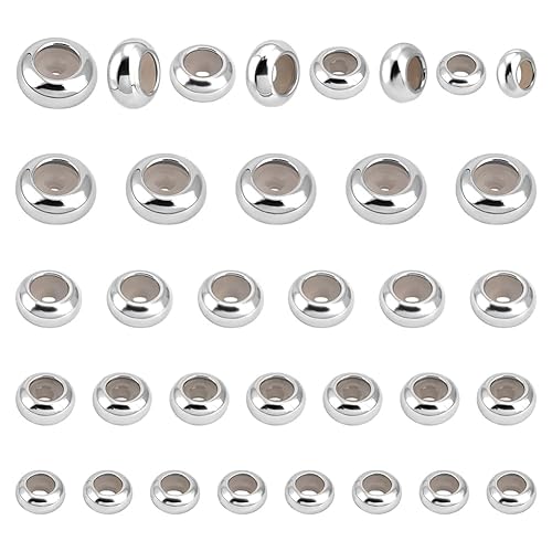 PH PandaHall 4 Misure Perline di Arresto Placcate Platino A