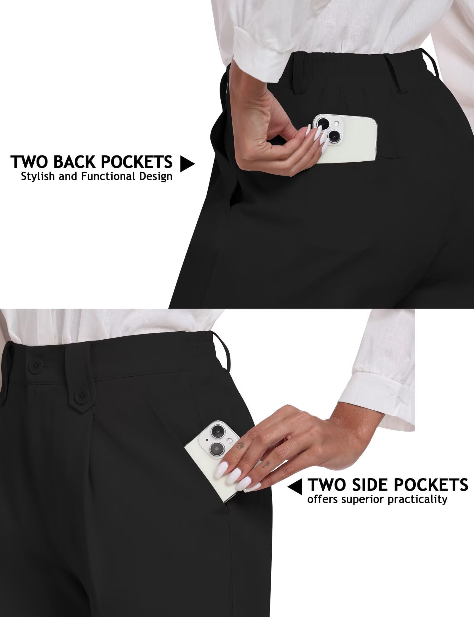 MoFiz Pantalones Cortos Mujer Shorts de Outdoor Verano Trekking Corto con Botones, de Secado Rápido, Ligeros