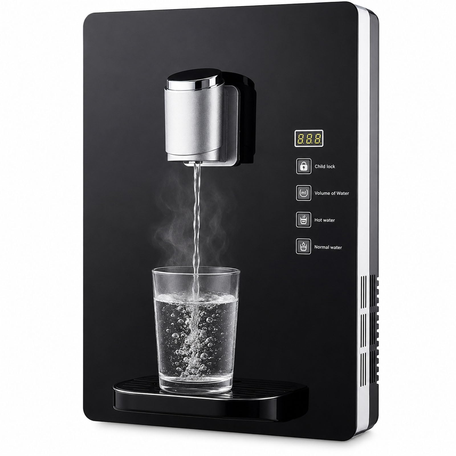 Distributeur d'eau chaude instantanée 2200W mural avec verre trempé
