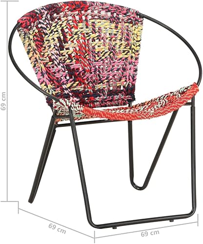 Miniatura 2 de CHARMMA Sillas de acento, silla de lectura de ocio, silla de algodón a rayas tejida a mano, tapicería, sala de estar, dormitorio, estudio, silla A,B