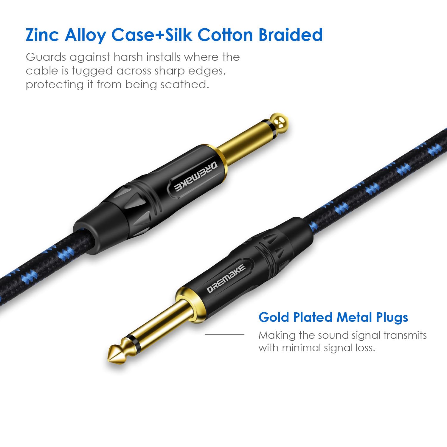 Amazon.com: DREMAKE Jack 6.35mm TS 1/4 Inch to 1/4 Inch Guitar