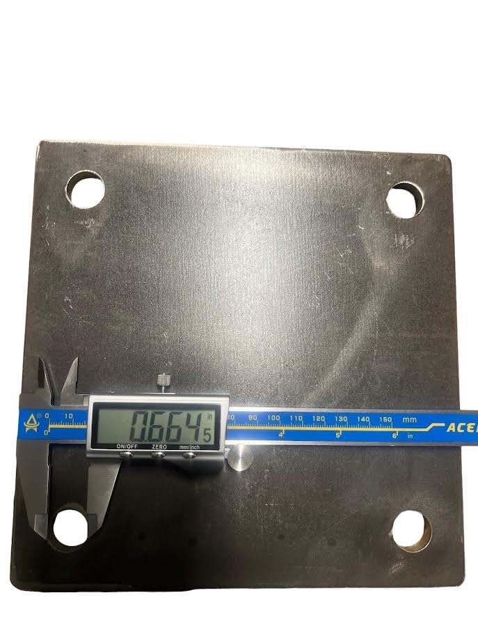 Miniatura 2 de JM - Placa base de acero resistente de 8 x 8 pulgadas, 4 agujeros con 58 pulgadas de diámetro, esquinas redondeadas (2)