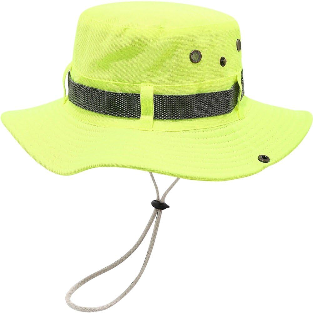 Fituenly Fishing Hat Wide Brim Sun Protection Boonie Hat, Breathable Bucket Cap for Men Women, High Visibility Uv Protection Outdoor Hat