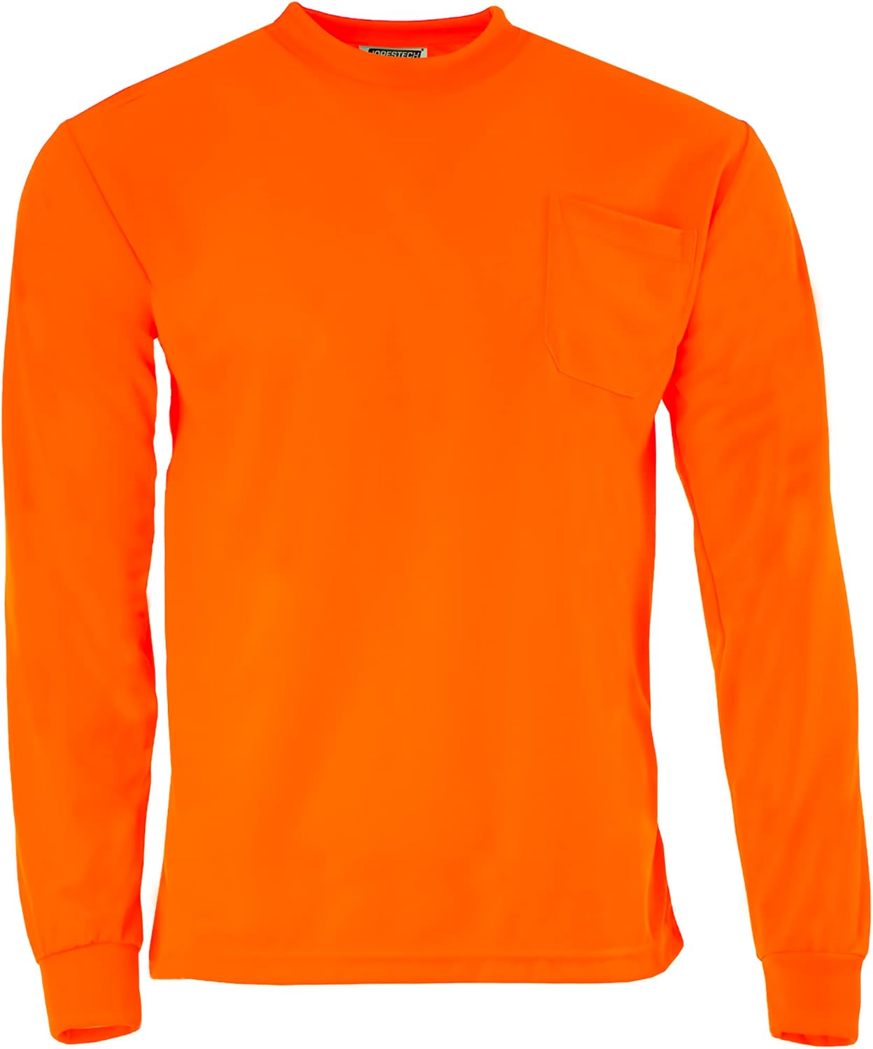 JORESTECH Safety Bright Visibility Long Sleeve Work T Shirt with Chest Pocket, Moisture Wicking Fabric