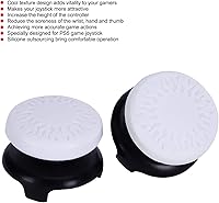 Vista 4 de ASHATA 2Pcs Thumbstick Extender for, 3D Texture Thumb Grip Stick Joystick Thumbstick for PlayStation 5 Controller (White)