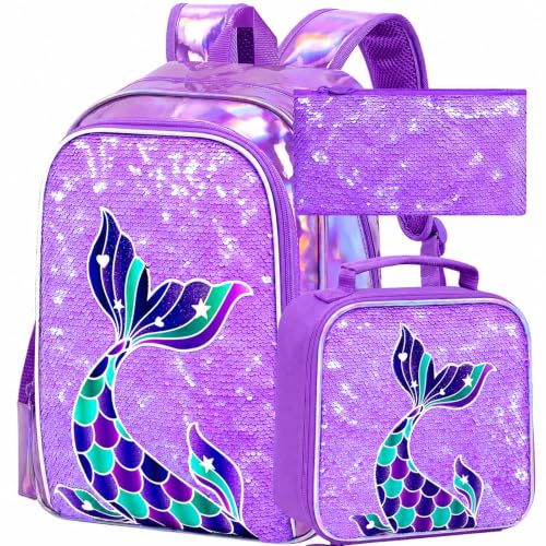 Image of 16 inch Backpack for Girls Boys 4-8, 3Pcs Kids Bookbag Set with Lunch Box, School Bag for Preschool Kindergarten