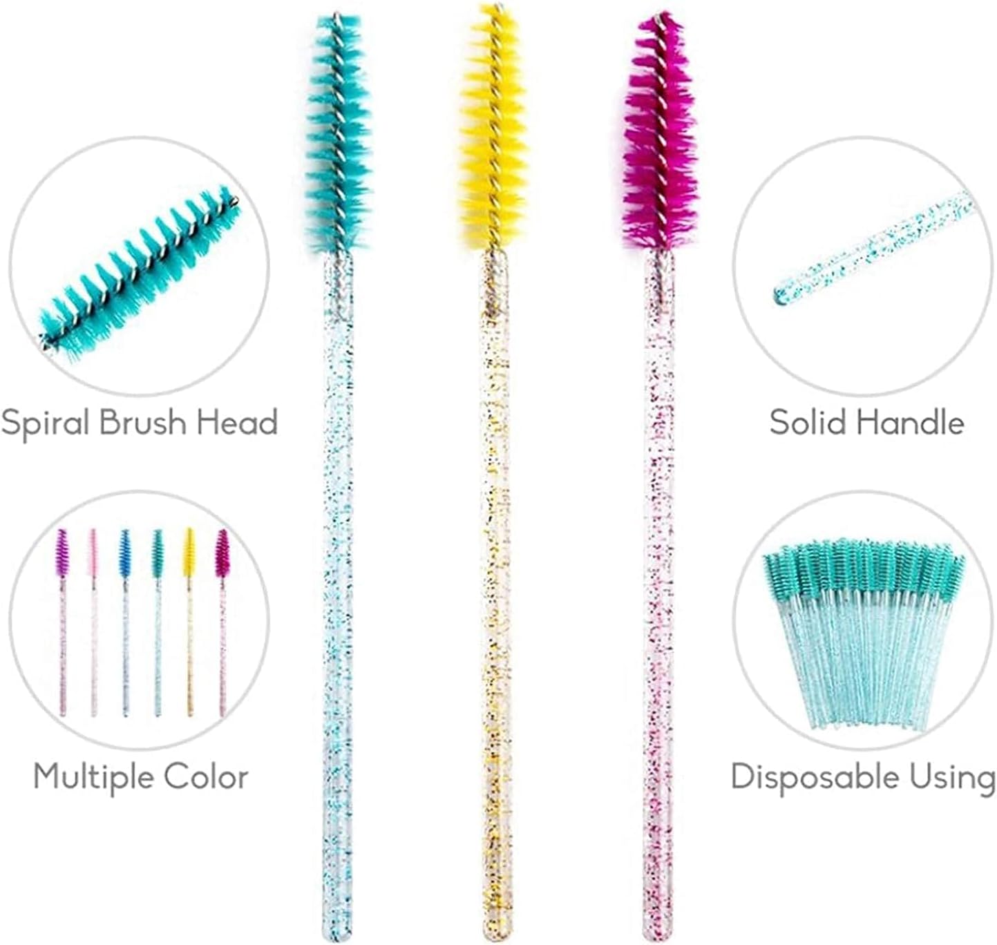 i-Laesh Crystal Mascara Stis, Disposable Eyebrow Eyelash Brushes for