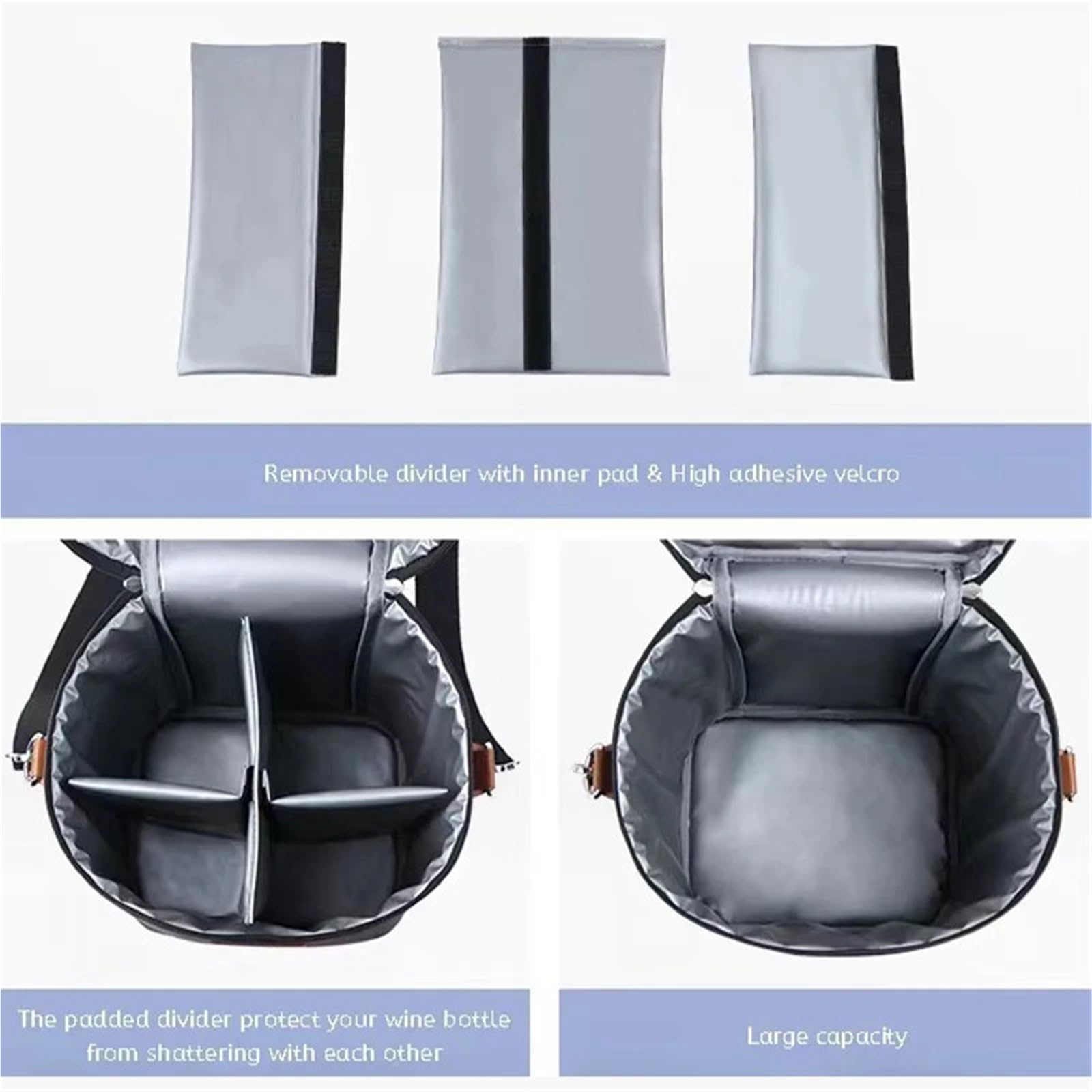 Borsa porta vino Bottiglia di vino più fresca | Borsa termica for vino, birra, viaggi for feste portatili all'aperto(Black)