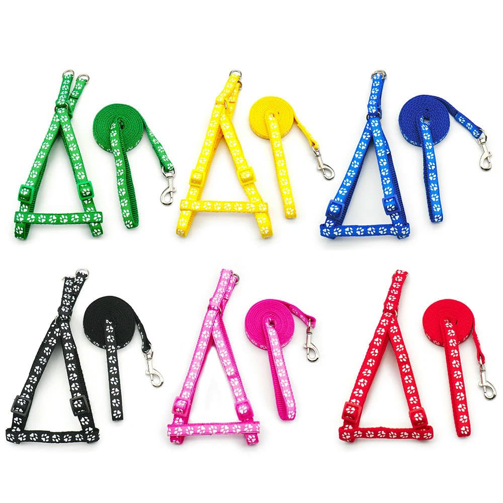 ZBDP Lot de 24 harnais réglables colorés pour animal domestique Laisse pour chien et chat