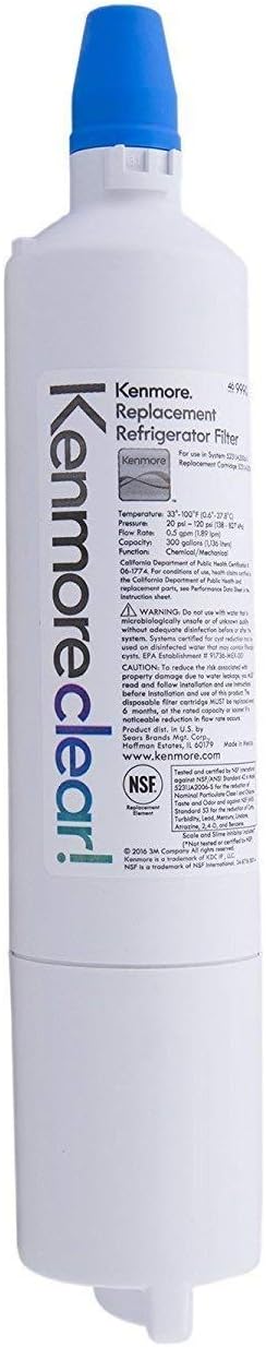 Kenmore 9990 Refrigerator Water Filter, 1 Count (Pack of 1), White