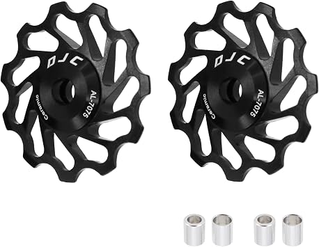 DJC Bike Ceramic Bearing Pulley Wheel 2pcs Guide Roller 11T 12T 13T 14T 15T 16T MTB Road Bike Rear Derailleur for Shimano for Sram Pulley oilslick