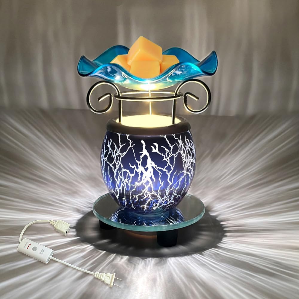 3 in 1 Electric Oil Warmer Wax Warmer Tar Melt Warmer Fragrance Oil Burner (blue2)