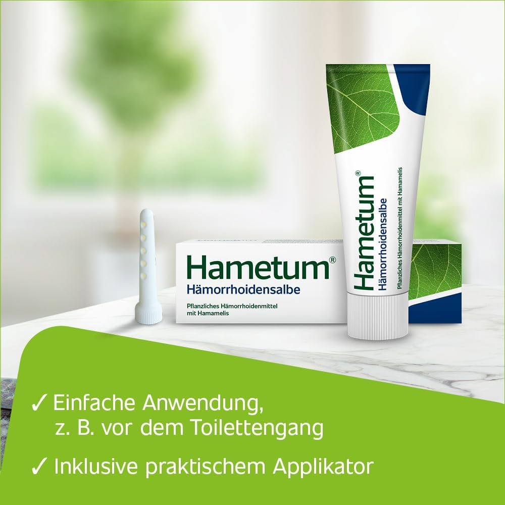 Hametum Hämorrhoiden Set | 25g Salbe | 10 Zäpfchen | pflanzliches Arzneimittel mit Hamamelis | entzündungshemmend | lindert Juckreiz und Brennen | gut verträglich