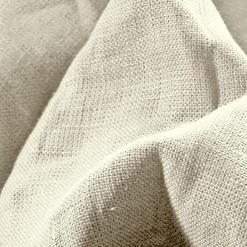 G Street Fabrics, Pure Linen, 58" Wide, Fabric by The Yard, 100% Linen, Perfect for Lightweight Shirts, Pants and Dresses, Oatmeal, 2 Yards