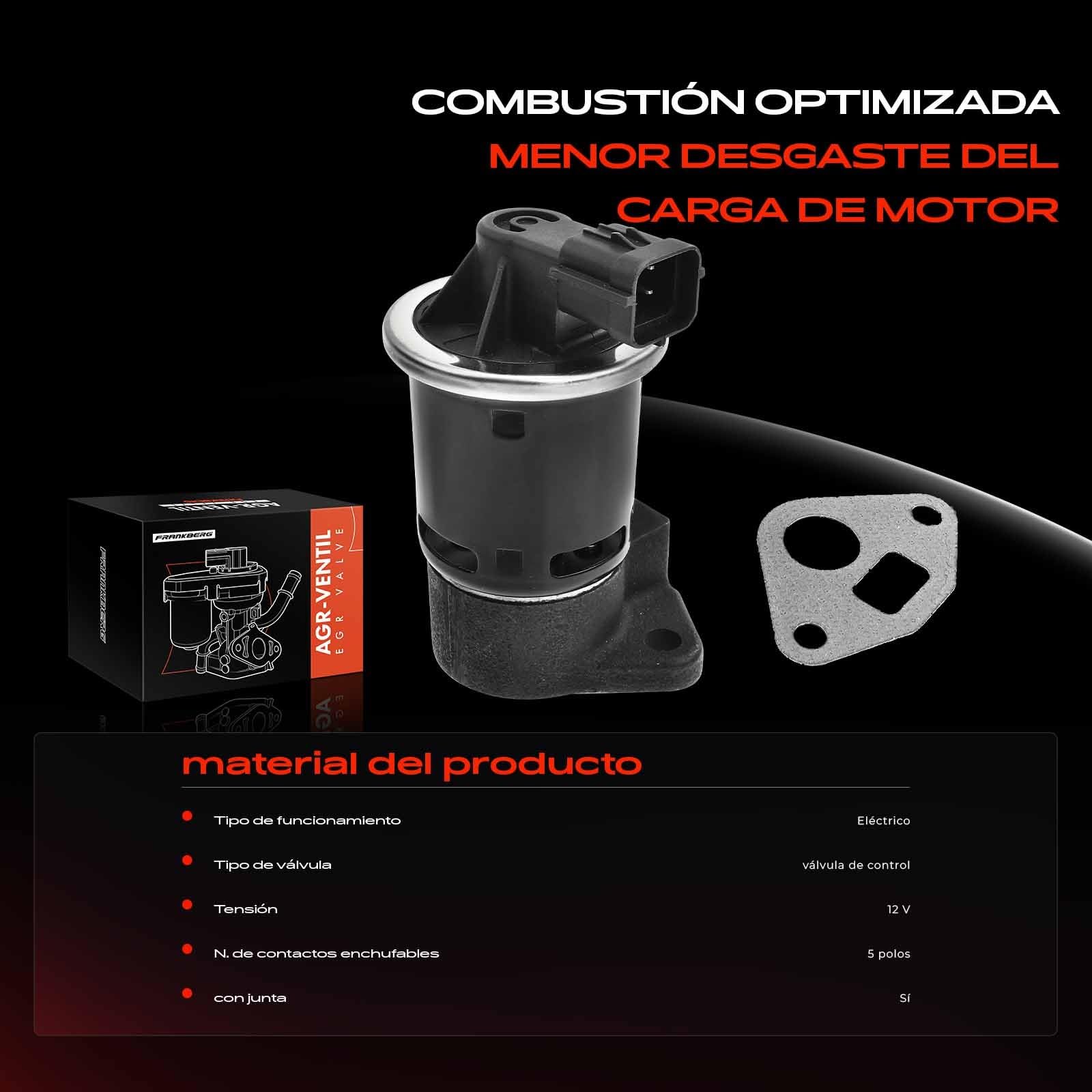 Frankberg Válvula EGR Compatible con Lacetti J200 1.6 Nubira Wagon J200 1.6 Nubira Berlina J200 1.6 Rezzo MPV U100 1.6 Rezzo U100 2.0 Replace# 555284,96253548