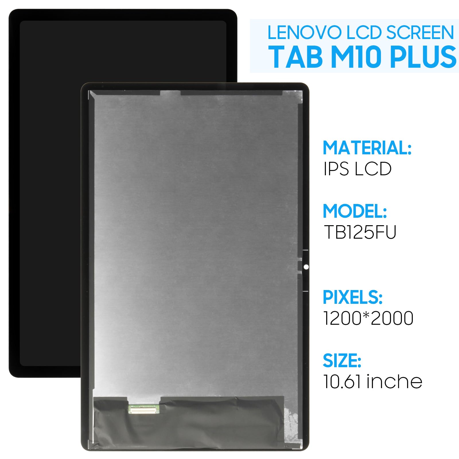 Yondista Tela de substituição para Lenovo Tab M10 Plus 3ª geração