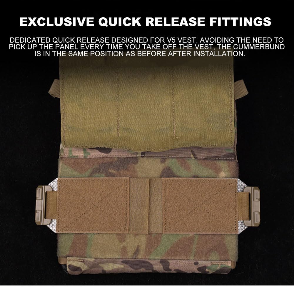 Gilet Tactique FCPC V5 avec Boucle à dégagement Rapide, Gilet de Chasse Airsoft, Ceinture 2 pièces