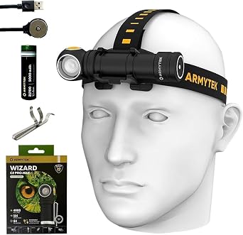 Armytek Wizard C2 Pro Max Magnet Rechargeable Headlamp LR Headlamp -4150 Lumens w/Free Eco Sensa Magnetic USB Charging Cable Included