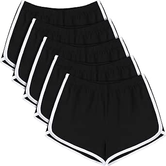 URATOT 5 Packs Soft Comfy Booty Shorts for Women Cotton Yoga Sports Workout Short Athletic Gym Lounge Dolphin Shorts