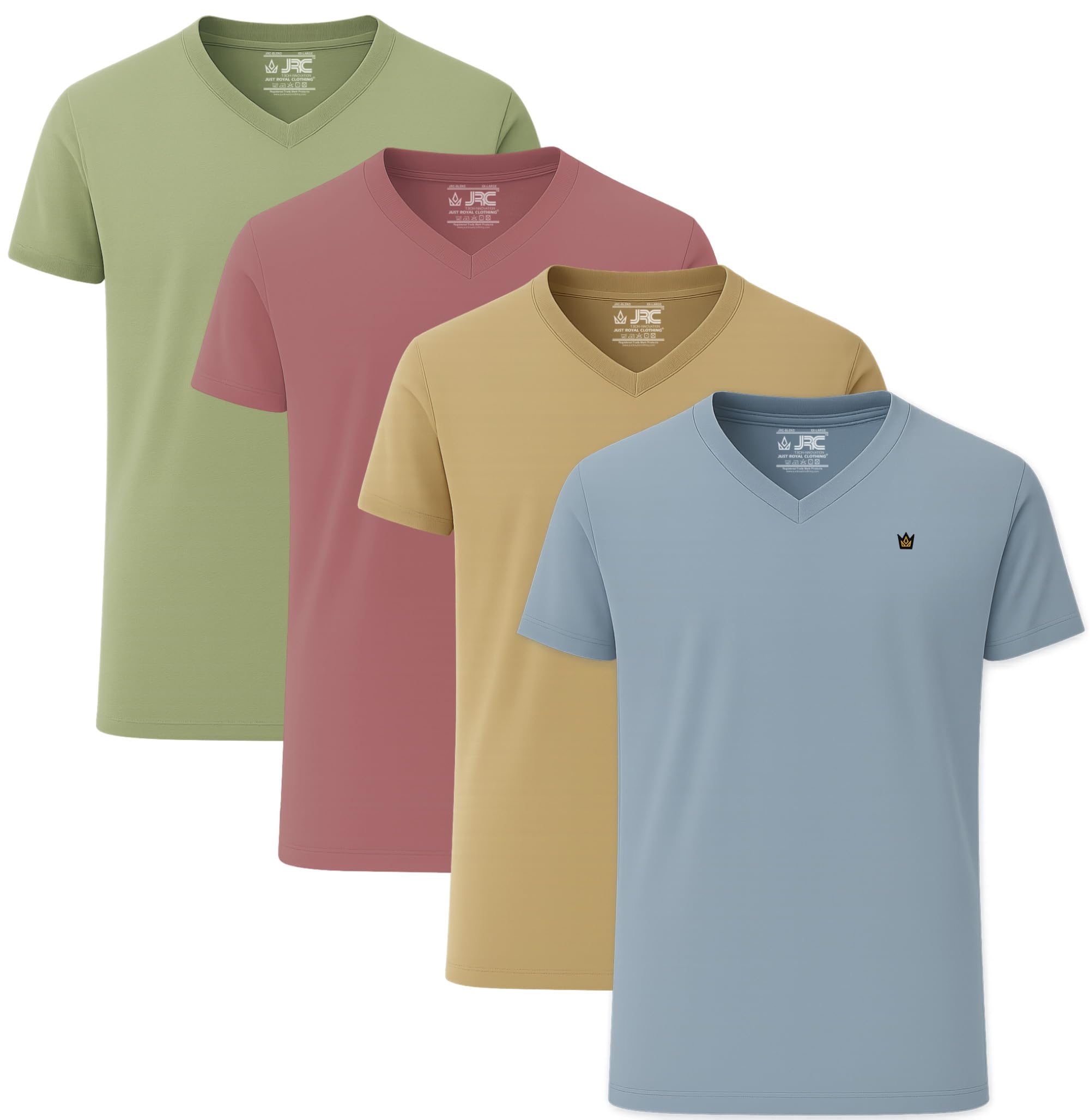Sponsored Ad – Pack of 4 Mens Short Sleeve V-Neck T-Shirts, Casual Vee Neck Tops