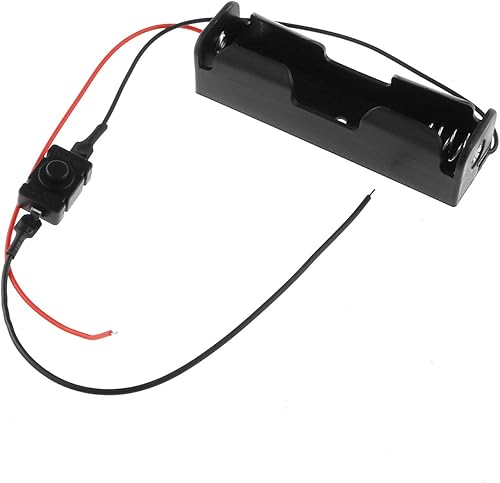 Miniatura 2 de DGZZI Caja de almacenamiento de batería 18650, 2 unidades, cajas individuales de soportes de batería 18650 con botón de extensión y cables de cable